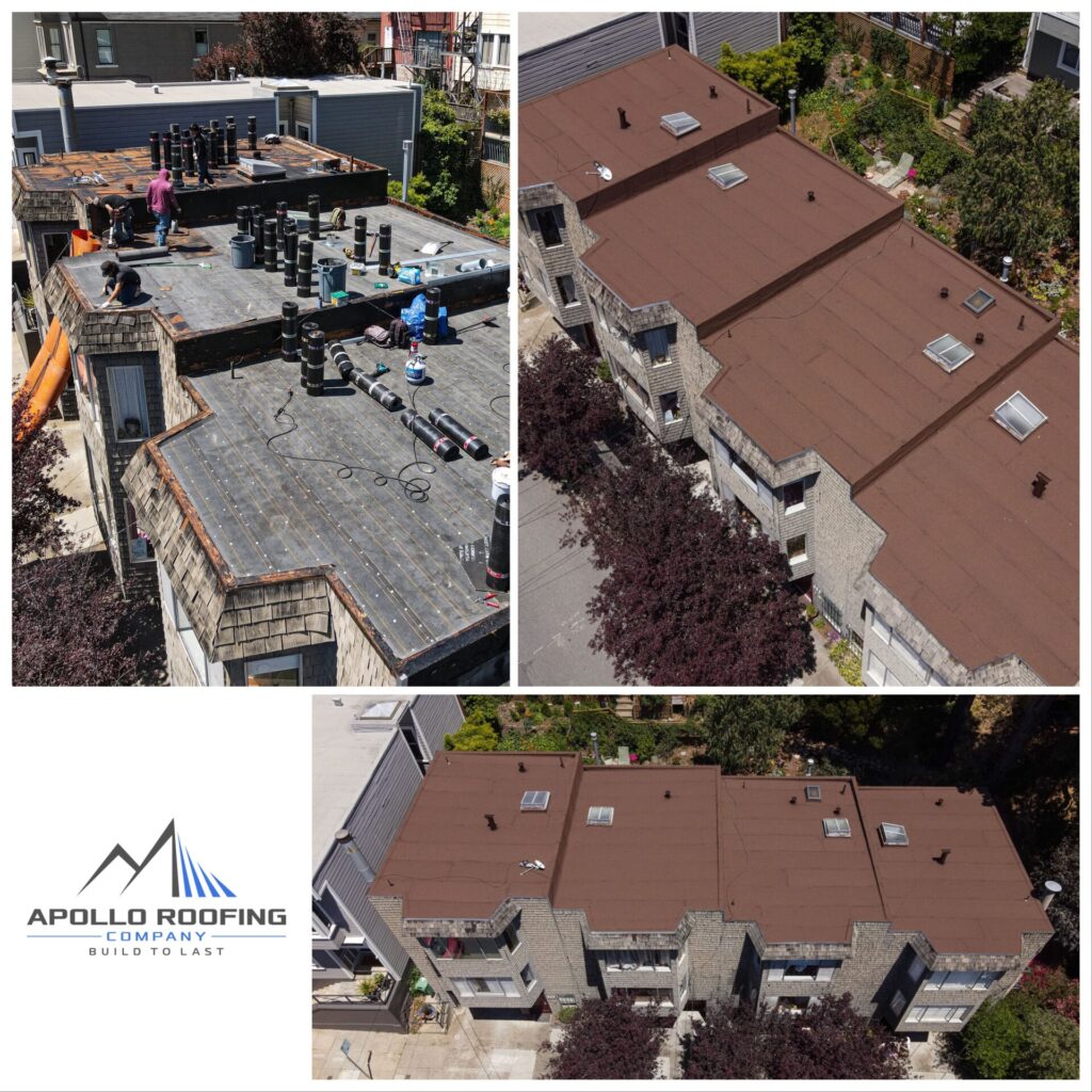residential roof repair before and after