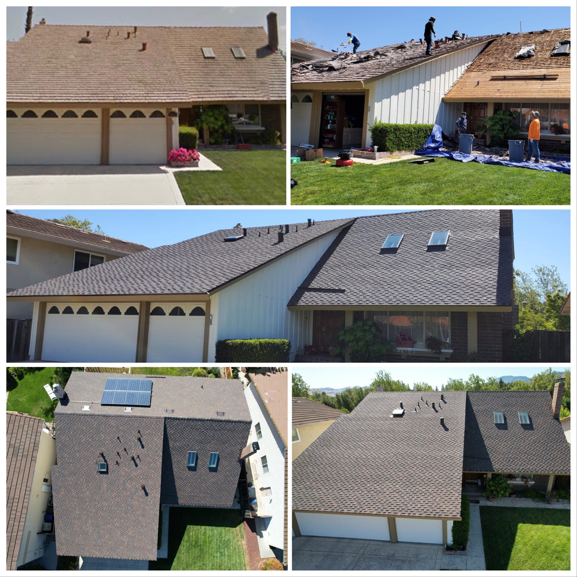 roof replacement california before and after
