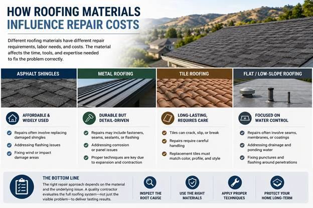 How Roofing Materials Influence Repair Costs
