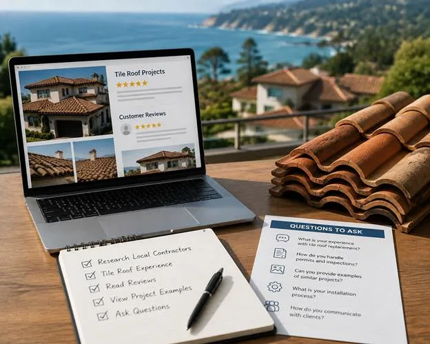 Researching and Shortlisting Tile Roof Replacement Contractors in Santa Cruz