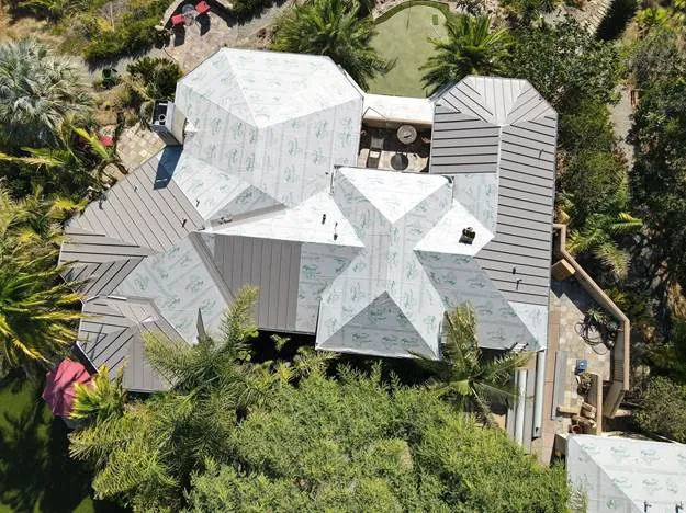 round gray roof house