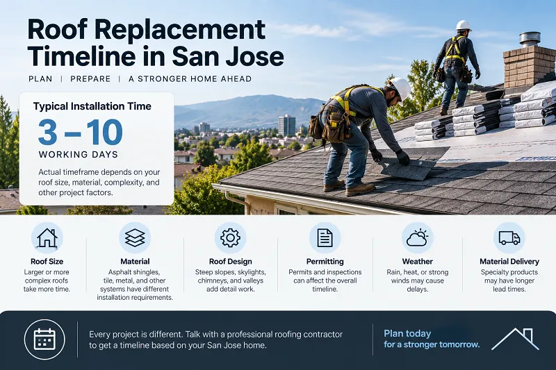 Average Timeframe for Roof Replacement in San Jose