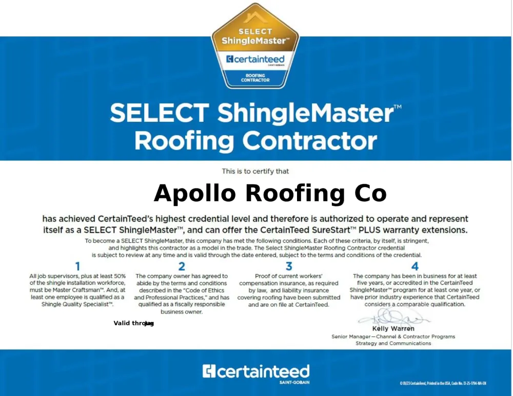 CertainTeed Select Shingle Master Certification