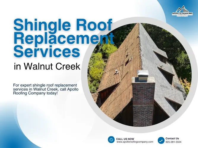Shingle roof replacement in progress on a steep residential roof in Walnut Creek