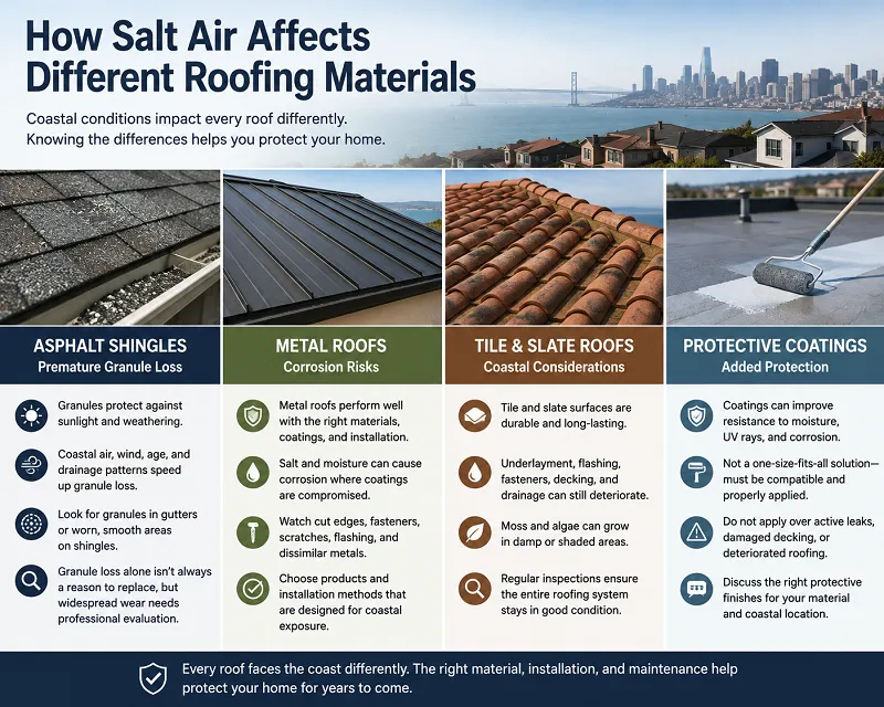 How Salt Air Affects Different Roofing Materials