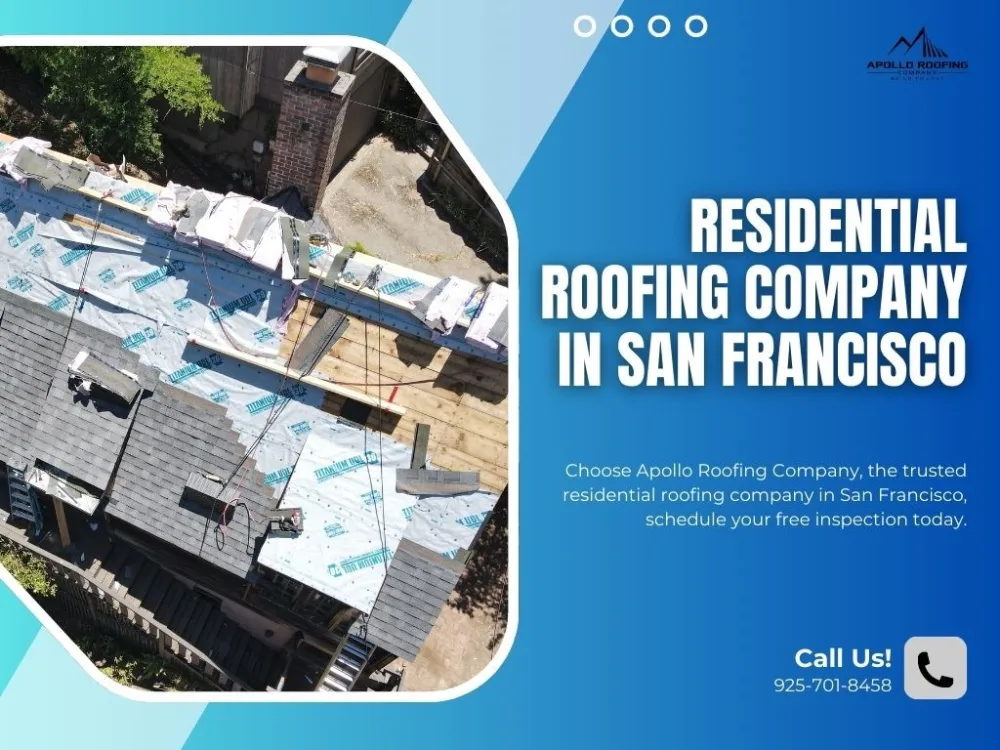 Residential roof replacement in San Francisco by Apollo Roofing Company
