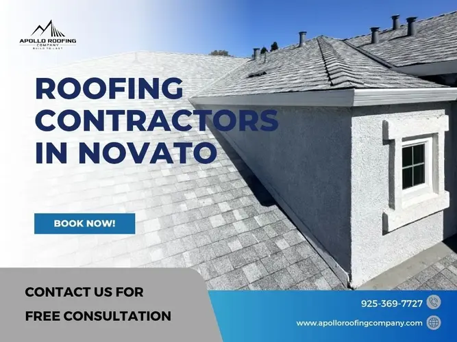 Shingle roof installation on a home in Novato by Apollo Roofing Company