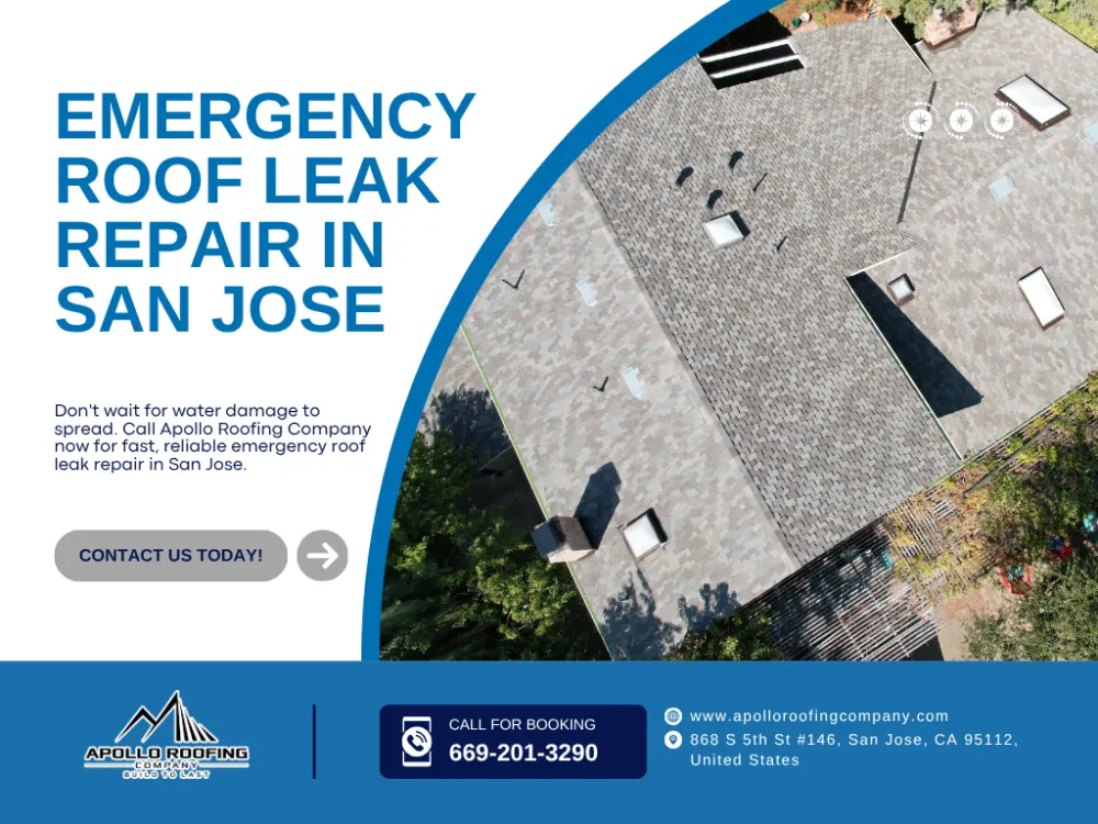 Aerial view of residential roof serviced by Apollo Roofing Company in San Jose