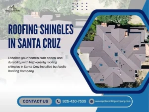 Aerial view of roofing shingles installation in Santa Cruz by Apollo Roofing