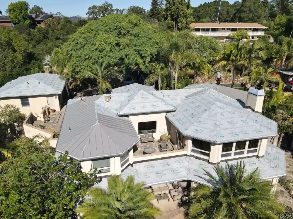 Energy-efficient metal roof upgrade for Novato home surrounded by greenery