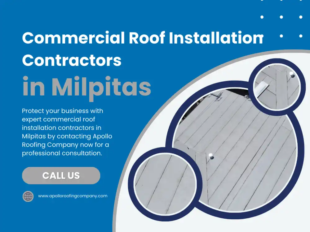 Flat commercial roof with light gray membrane and rooftop fixtures