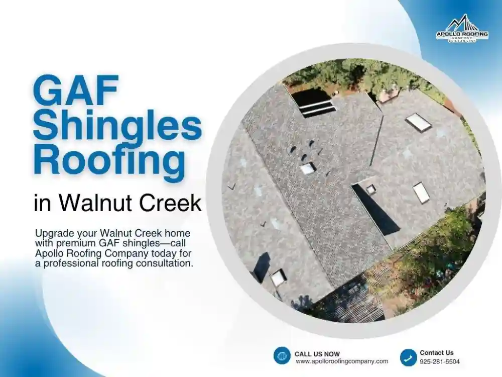 GAF shingle roofing on a residential home shown from an overhead view