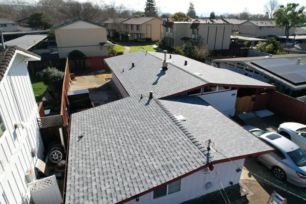 Residential area showcasing multiple houses with asphalt shingle roofs