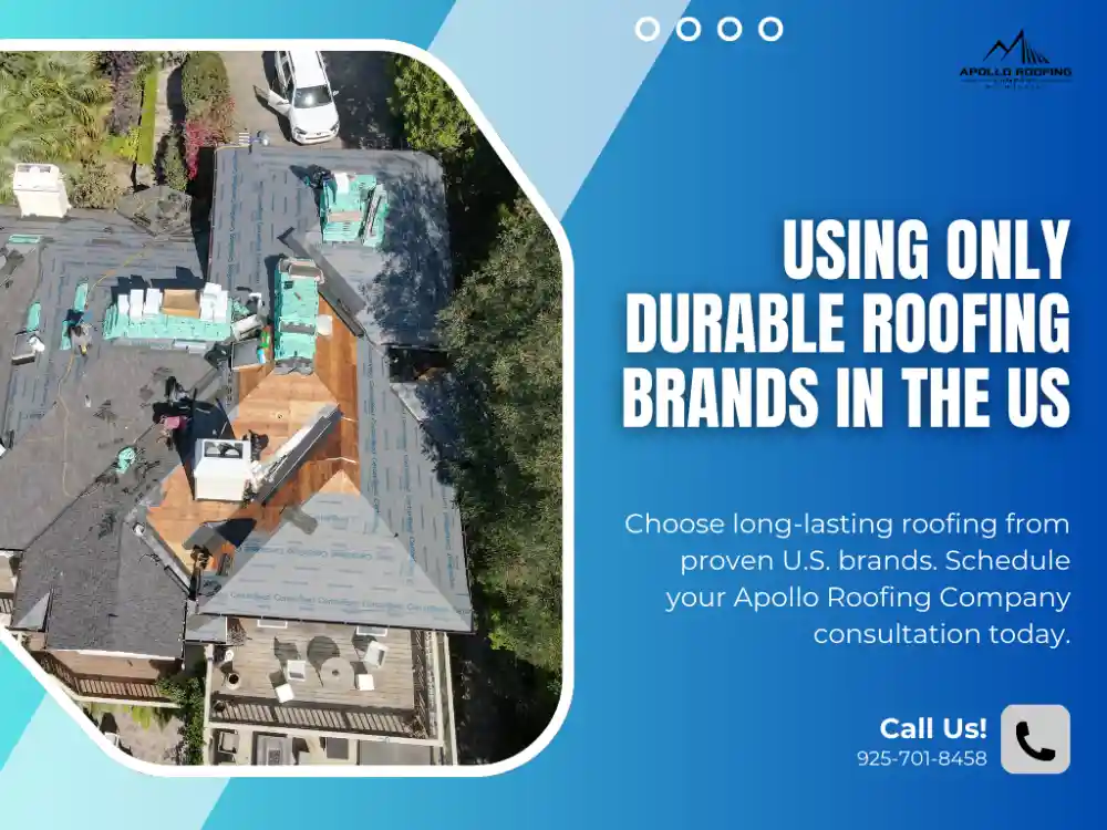 House roof under construction using durable roofing, vans nearby