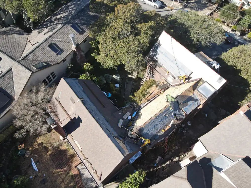 Residential roofing company scheduling early roof work in San Rafael