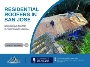 San Jose roofers working on storm damaged residential roof