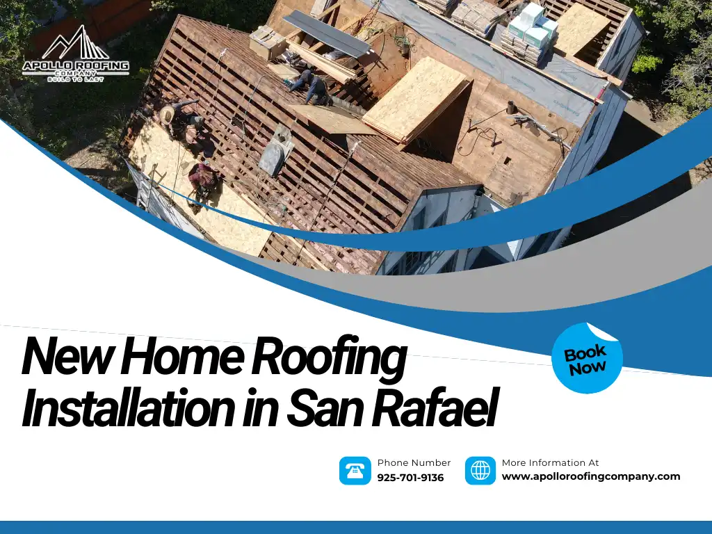 San Rafael new construction roof installation in progress