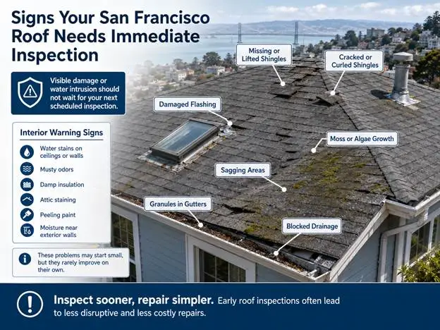Signs Your San Francisco Roof Needs Immediate Inspection