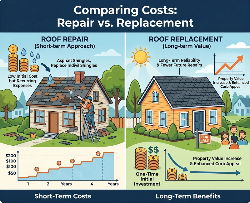 Comparing cost repair and replacement