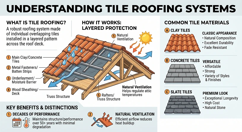 Understating tile roofing system