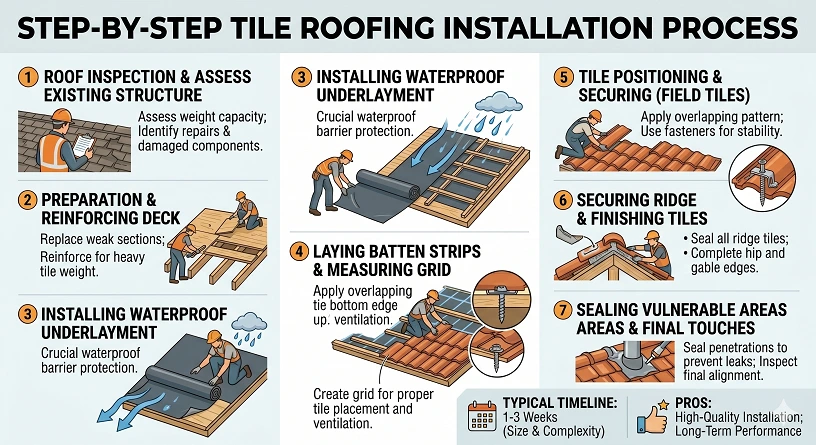 step by step tile roofing installation system