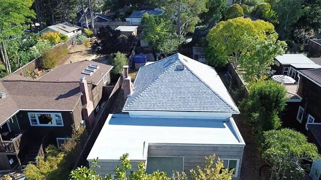 white double story society house group