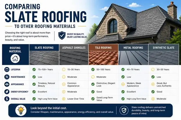 Comparing Slate Roofing to Other Roofing Materials