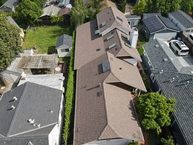 brown gray roof house