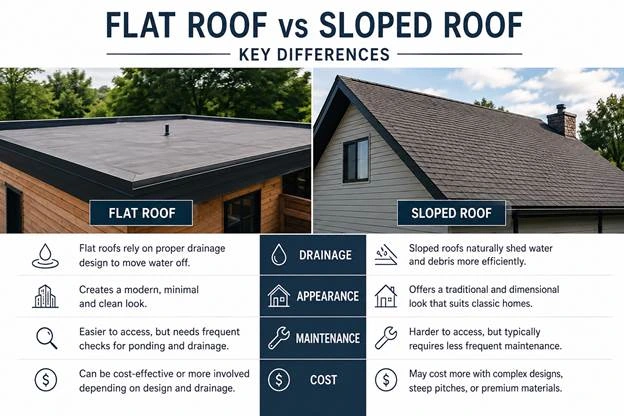 Flat Roof vs Sloped Roof Key Differences