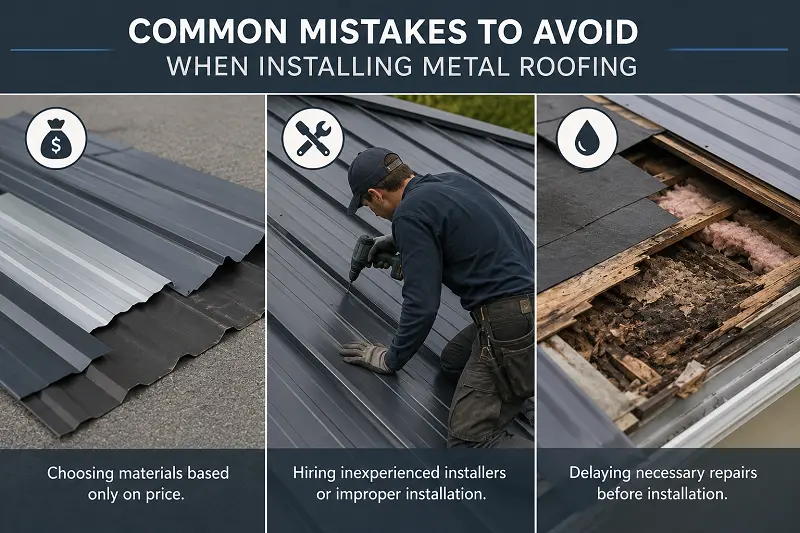 Common Mistakes To Avoid When Installing Metal Roofing
