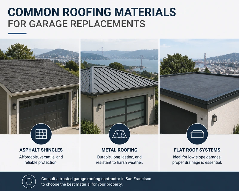 Common Roofing Materials for Garage Replacements