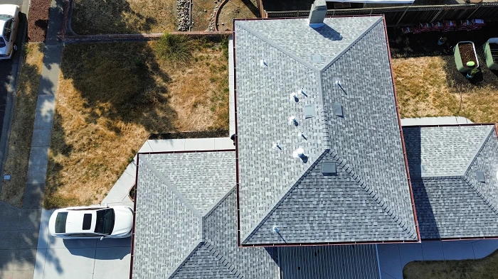 asphalt shingle roof replacement Santa Cruz gray roof white car