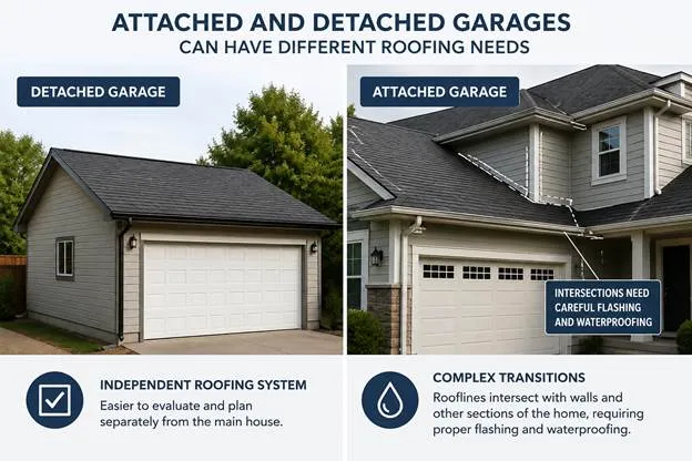 Attached and Detached Garages Can Have Different Roofing Needs