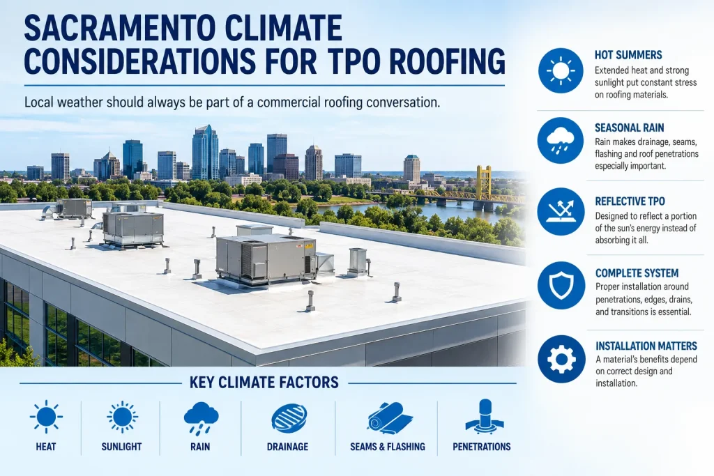 Sacramento Climate Considerations for TPO Roofing