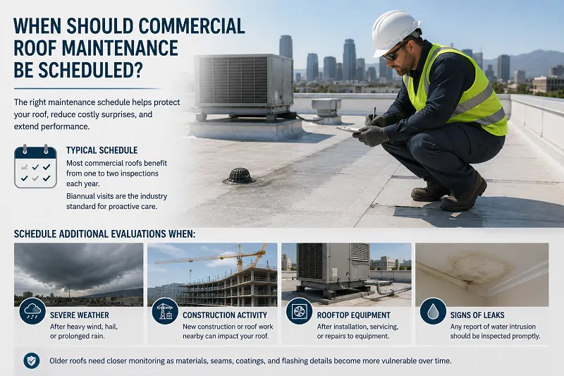 When Should Commercial Roof Maintenance Be Scheduled