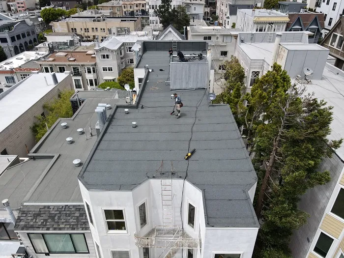 black flat roof