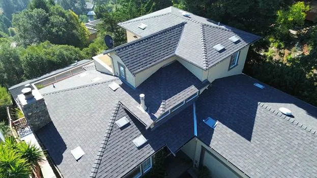 blue roof house