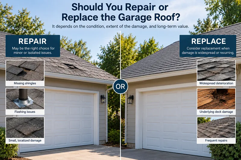 Should You Repair or Replace the Garage Roof