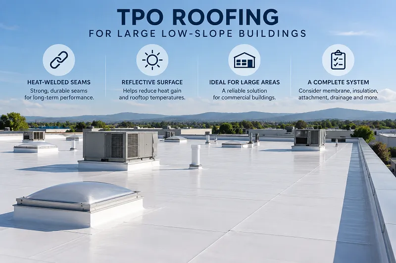 TPO Roofing for Large Low-Slope Buildings