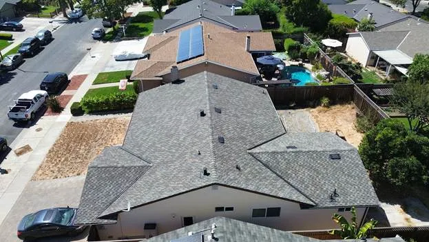 solar black red roof cars swiming pool